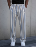 Pantaloni Uomo a Righe con Coulisse Gamba Dritta