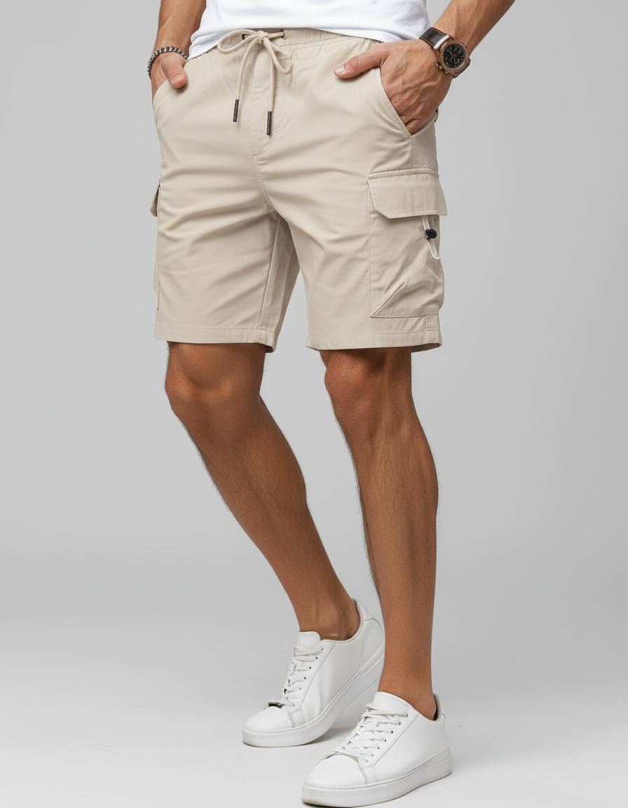 Pantaloncini Uomo Cargo Multitasche con Coulisse