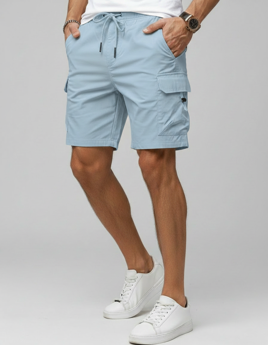 Pantaloncini Uomo Cargo Multitasche con Coulisse