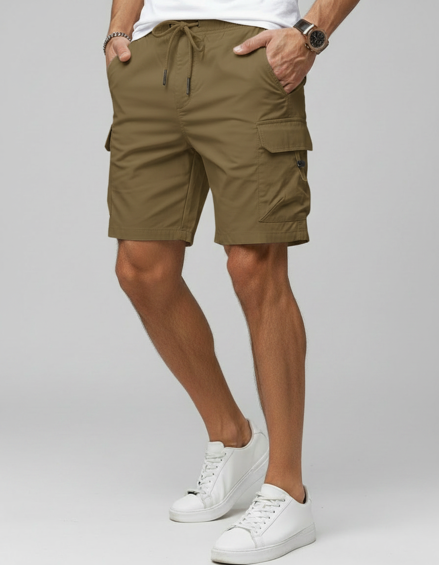 Pantaloncini Uomo Cargo Multitasche con Coulisse