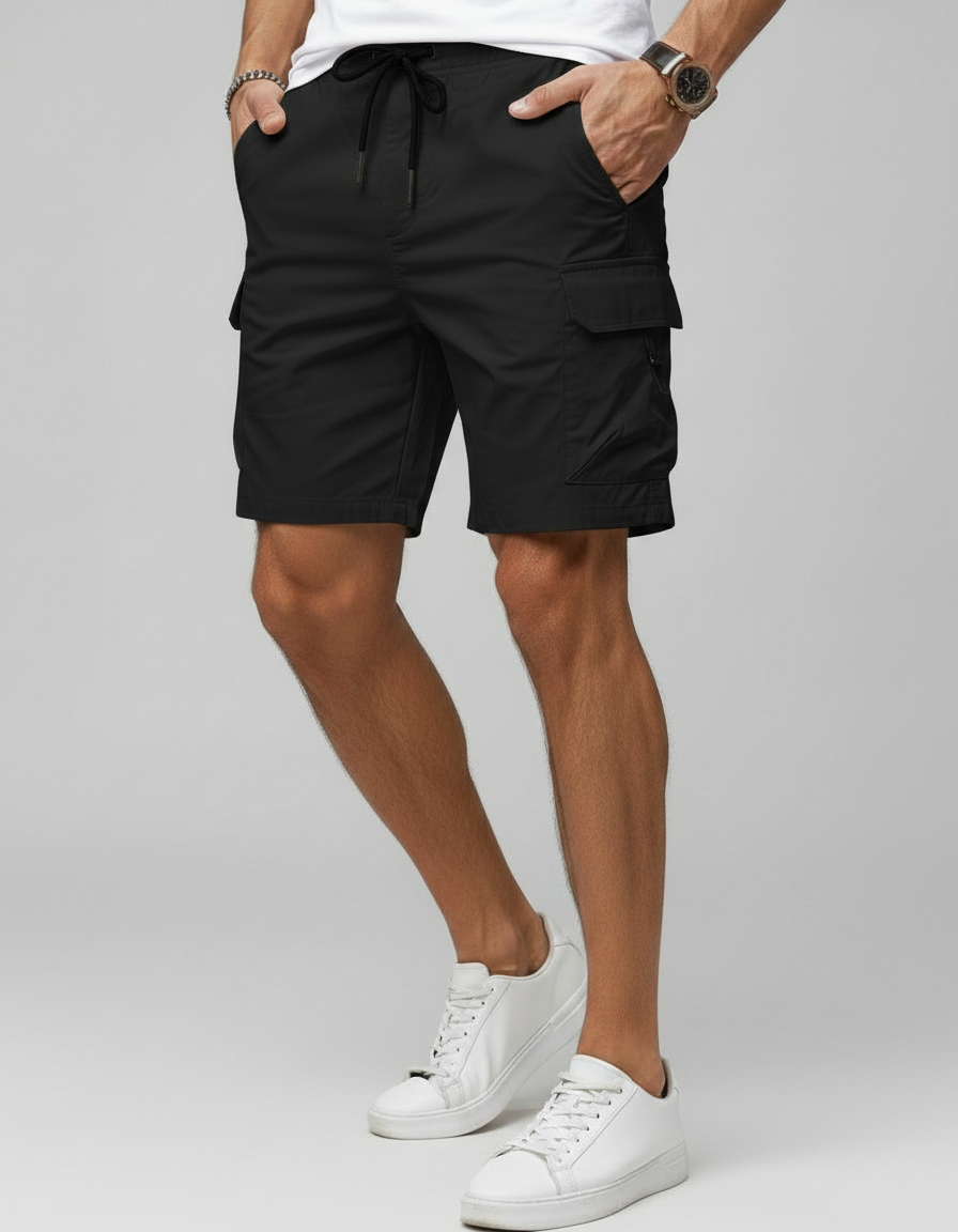 Pantaloncini Uomo Cargo Multitasche con Coulisse