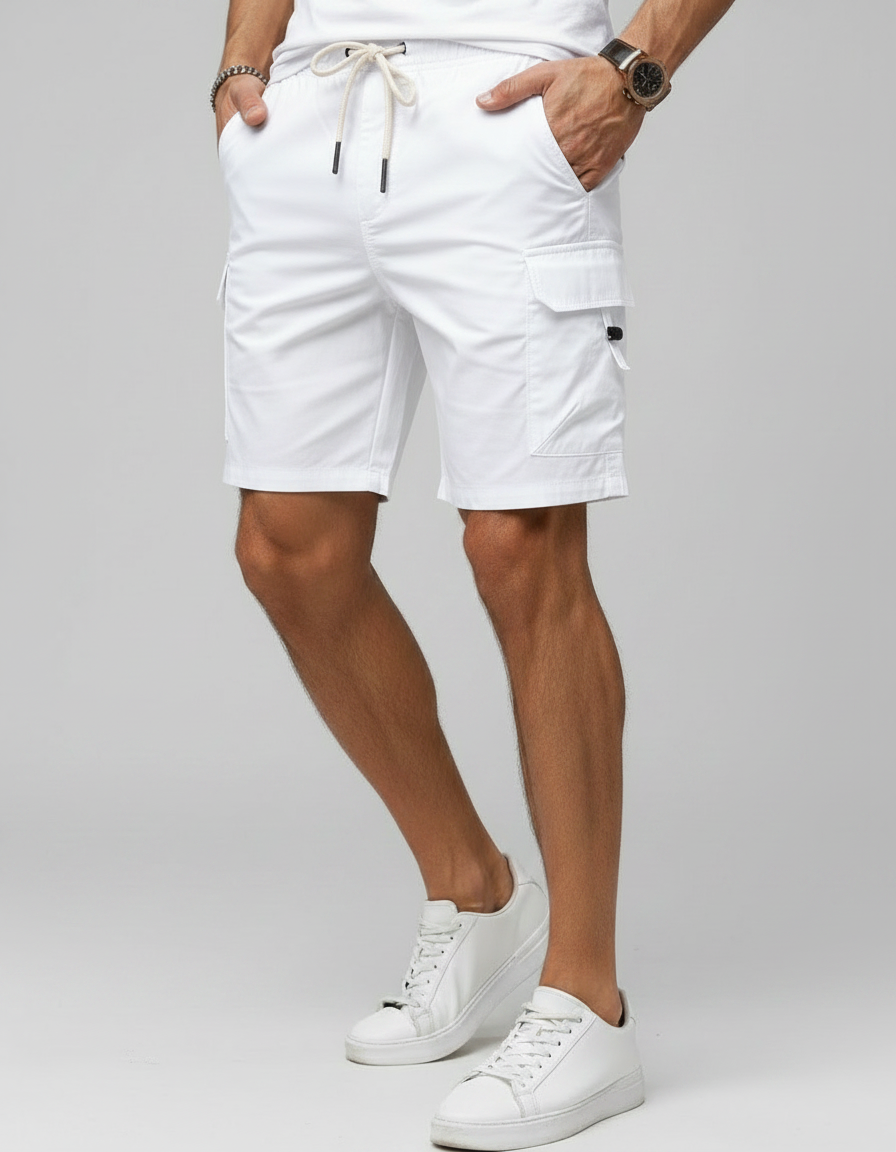 Pantaloncini Uomo Cargo Multitasche con Coulisse