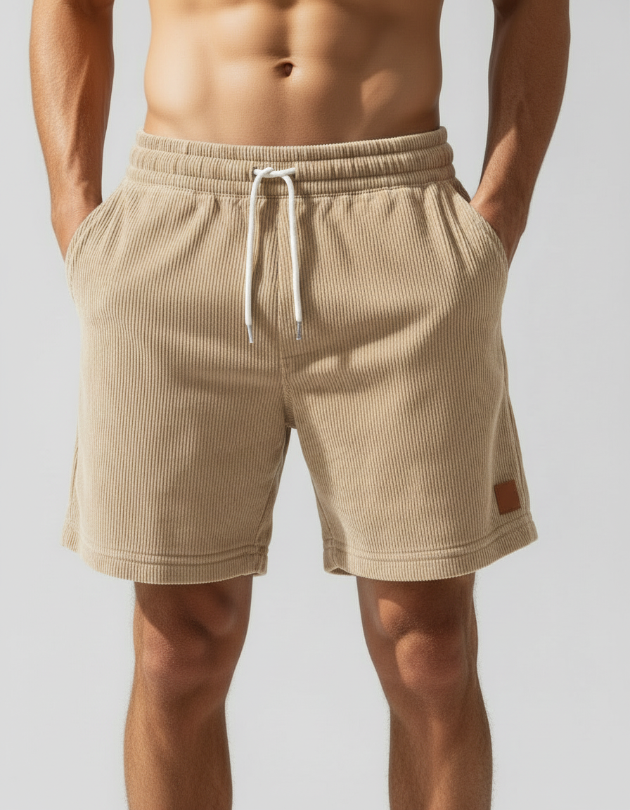 Pantaloncini Uomo Jogger in Velluto a Coste Sportivi