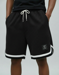 Pantaloncini Uomo Waffle Jacquard a Righe a Contrasto