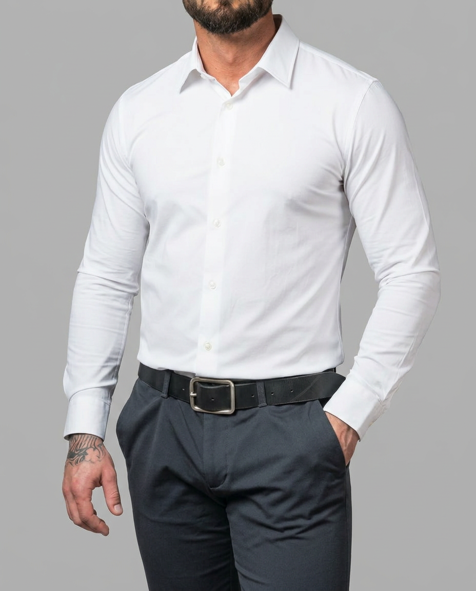 Camicia Uomo Elasticizzata Manica Lunga Formale