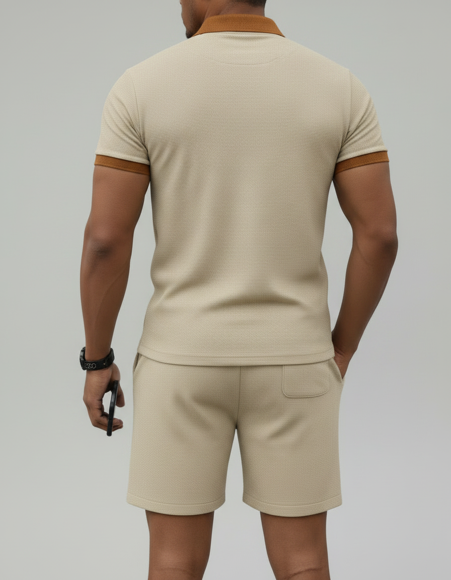 Completo Uomo Polo e Pantaloncini Waffle