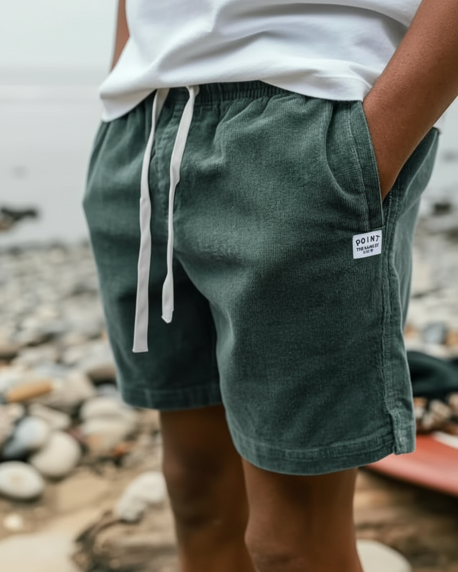 Pantaloncini Uomo in Velluto a Coste con Tasche