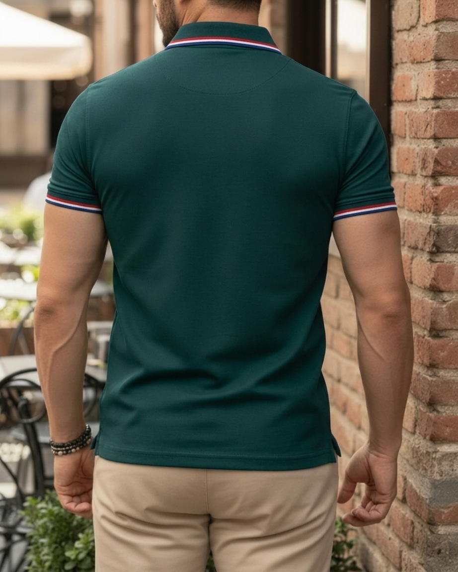 Polo Uomo con Placca Manica Corta