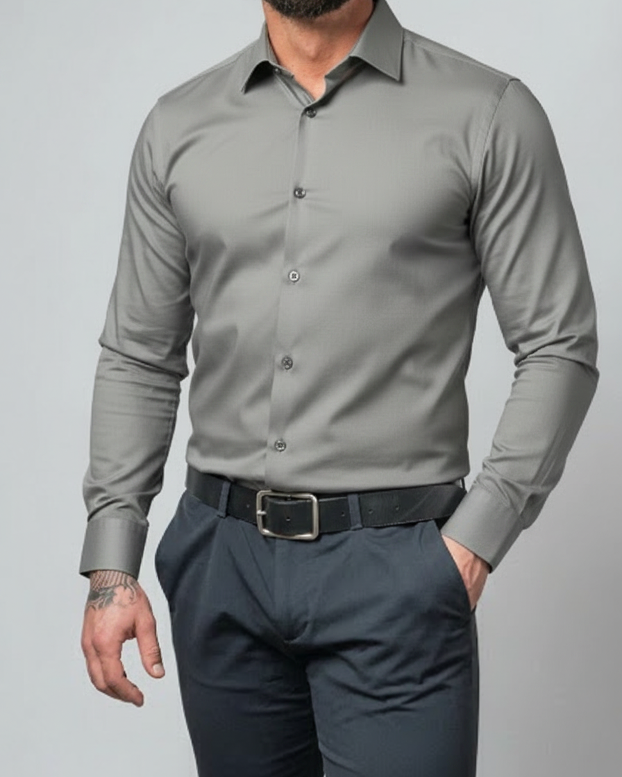 Camicia Uomo Elasticizzata Manica Lunga Formale