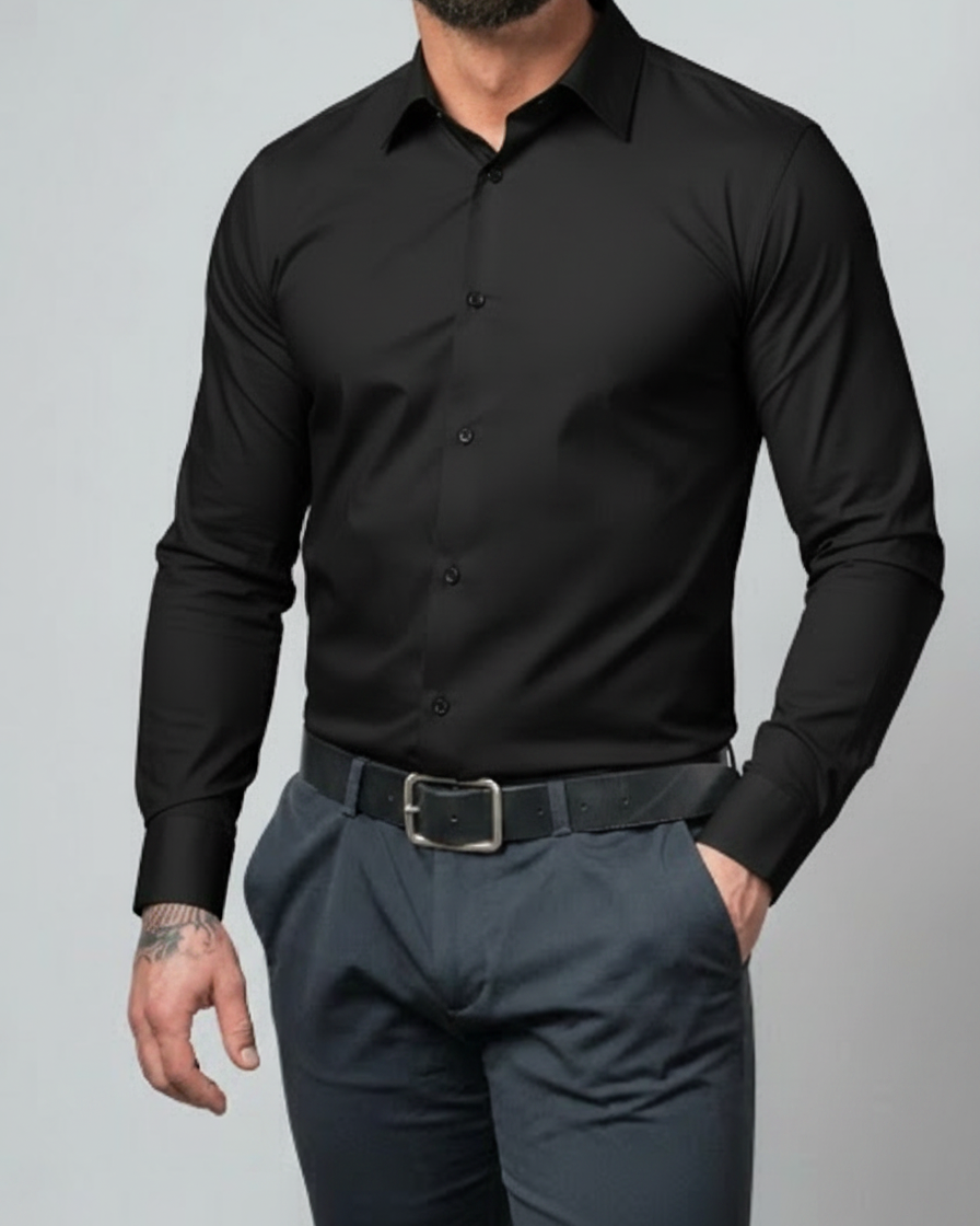 Camicia Uomo Elasticizzata Manica Lunga Formale