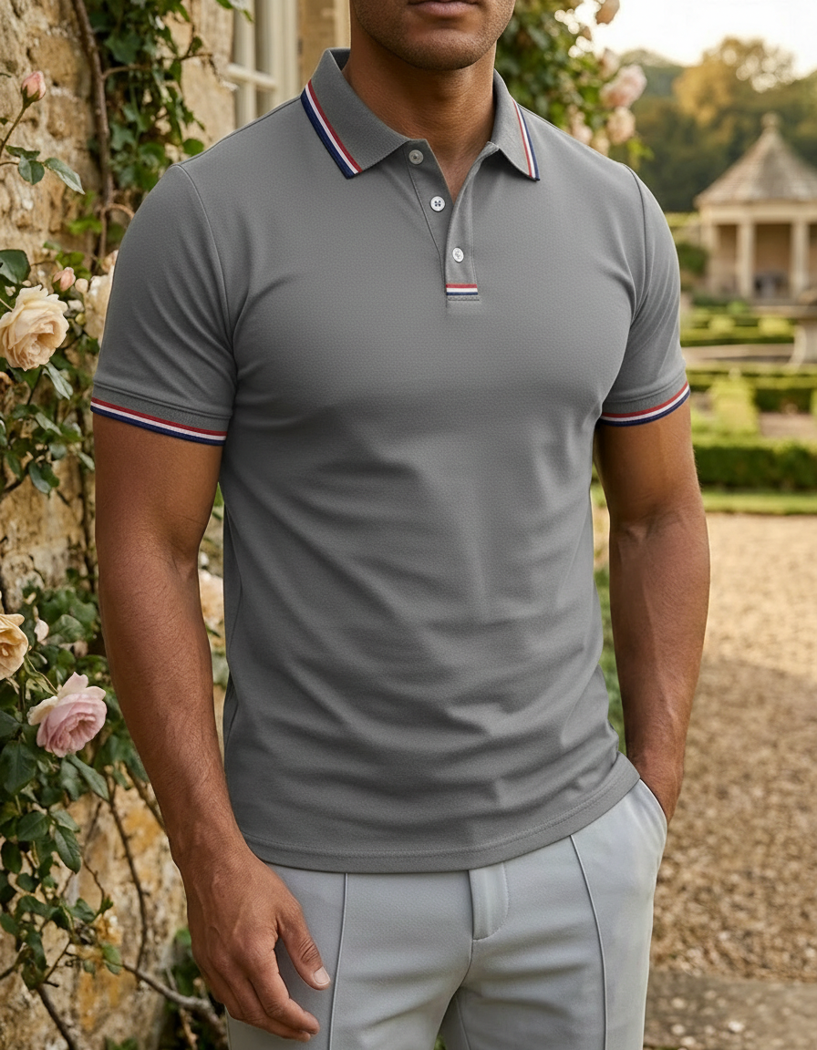 Polo Uomo Manica Corta Collo a Righe