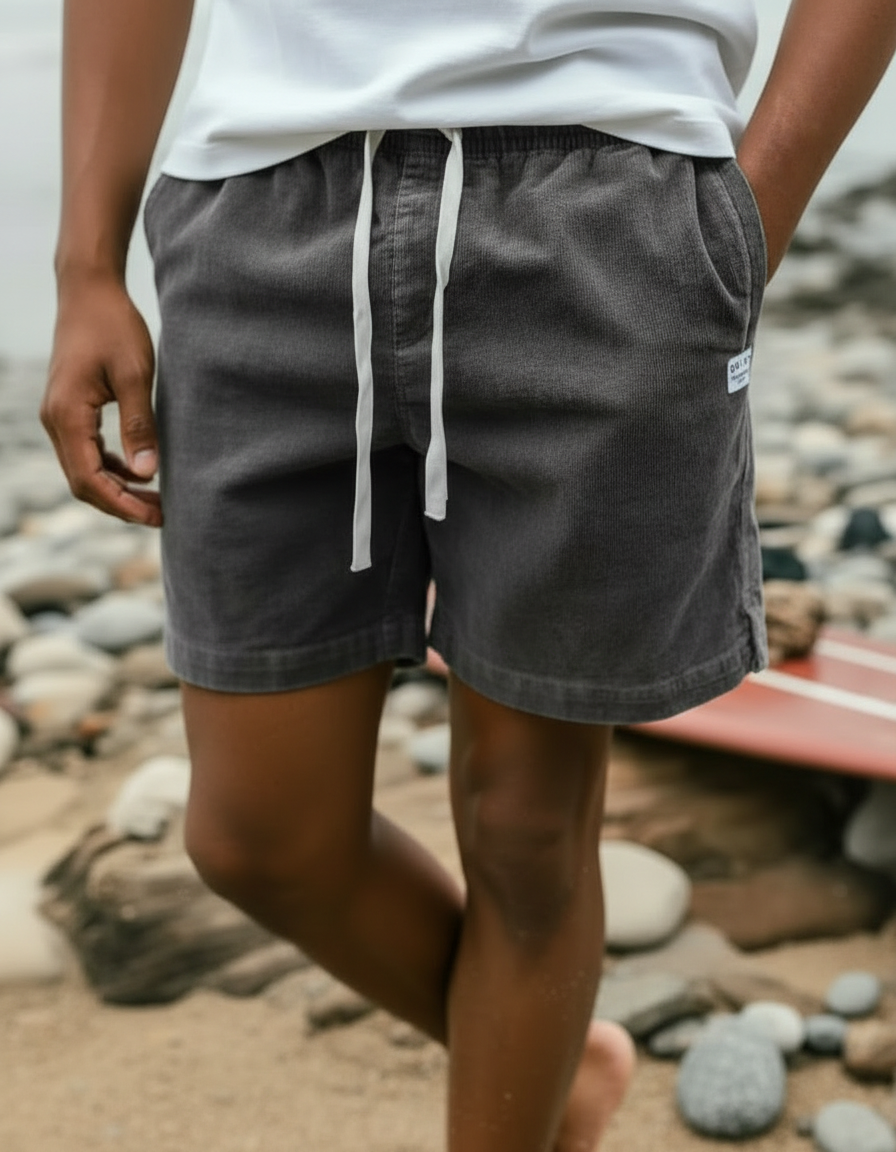 Pantaloncini Uomo in Velluto a Coste con Tasche