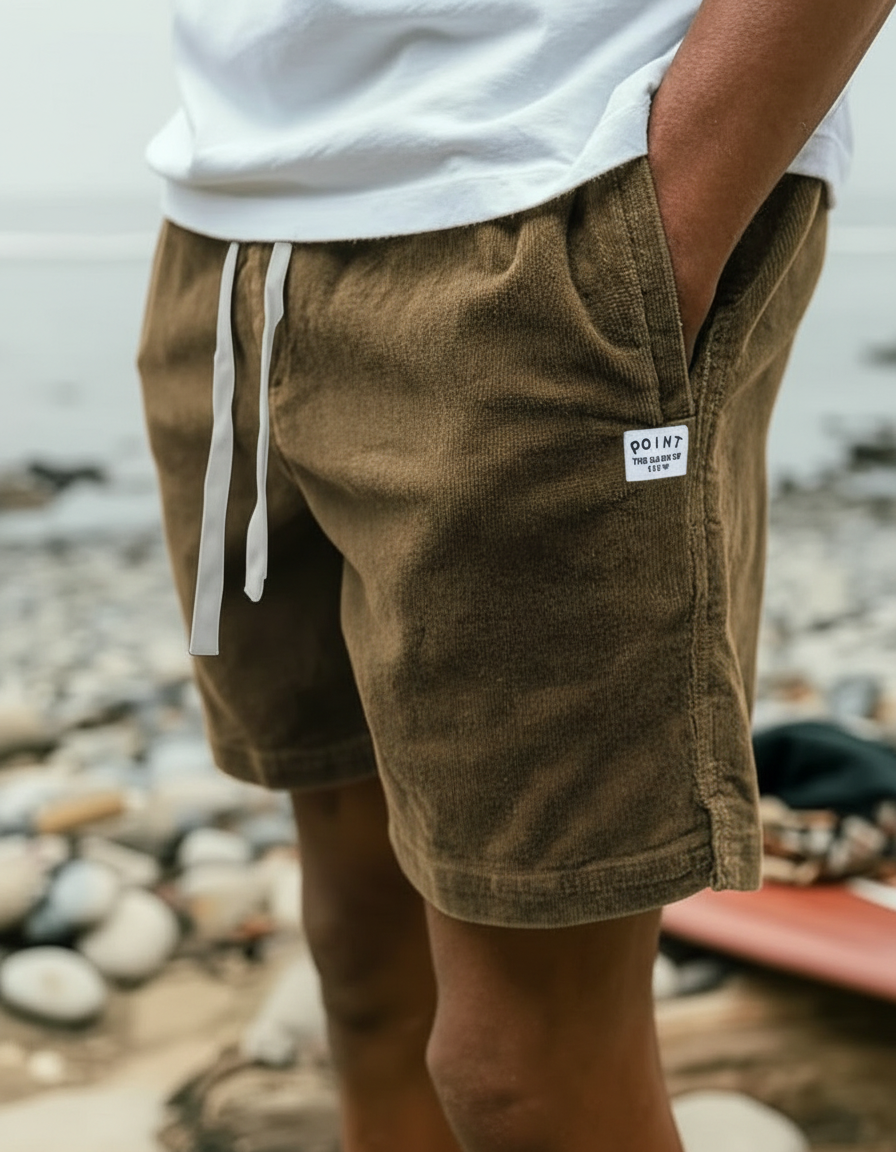 Pantaloncini Uomo in Velluto a Coste con Tasche