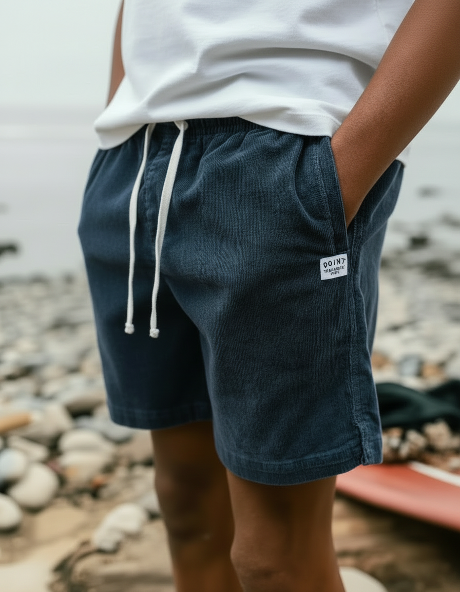Pantaloncini Uomo in Velluto a Coste con Tasche