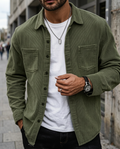 Overshirt Uomo in Velluto a Coste Manica Lunga