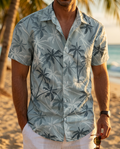 Camicia Hawaiana Uomo con Motivo Palme