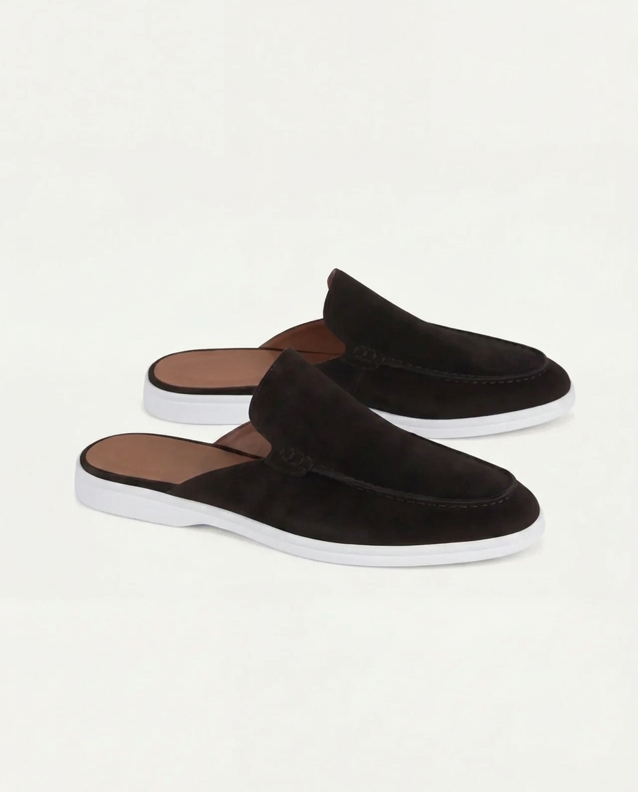 Mules Uomo Yacht Scamosciate Nere