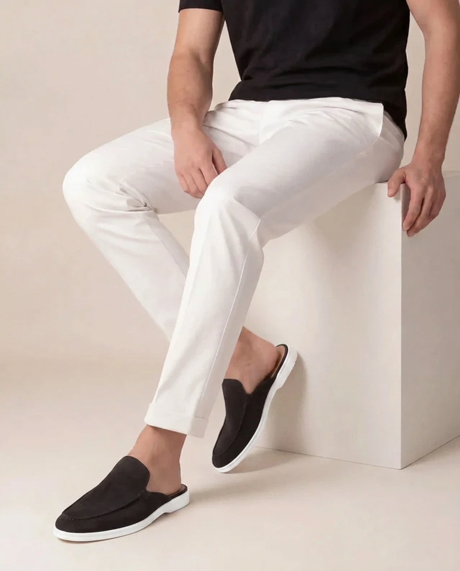 Mules Uomo Yacht Scamosciate Nere