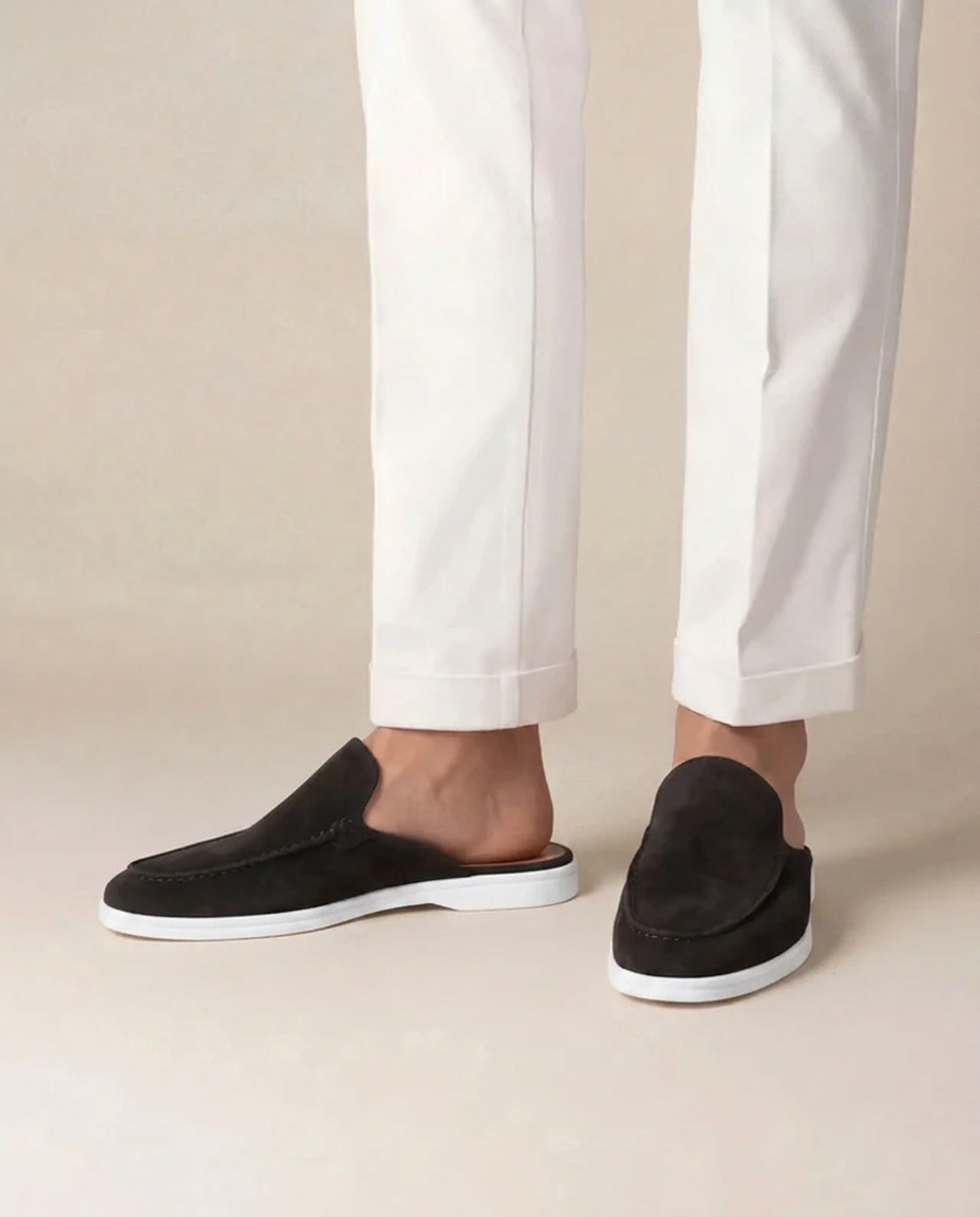 Mules Uomo Yacht Scamosciate Nere