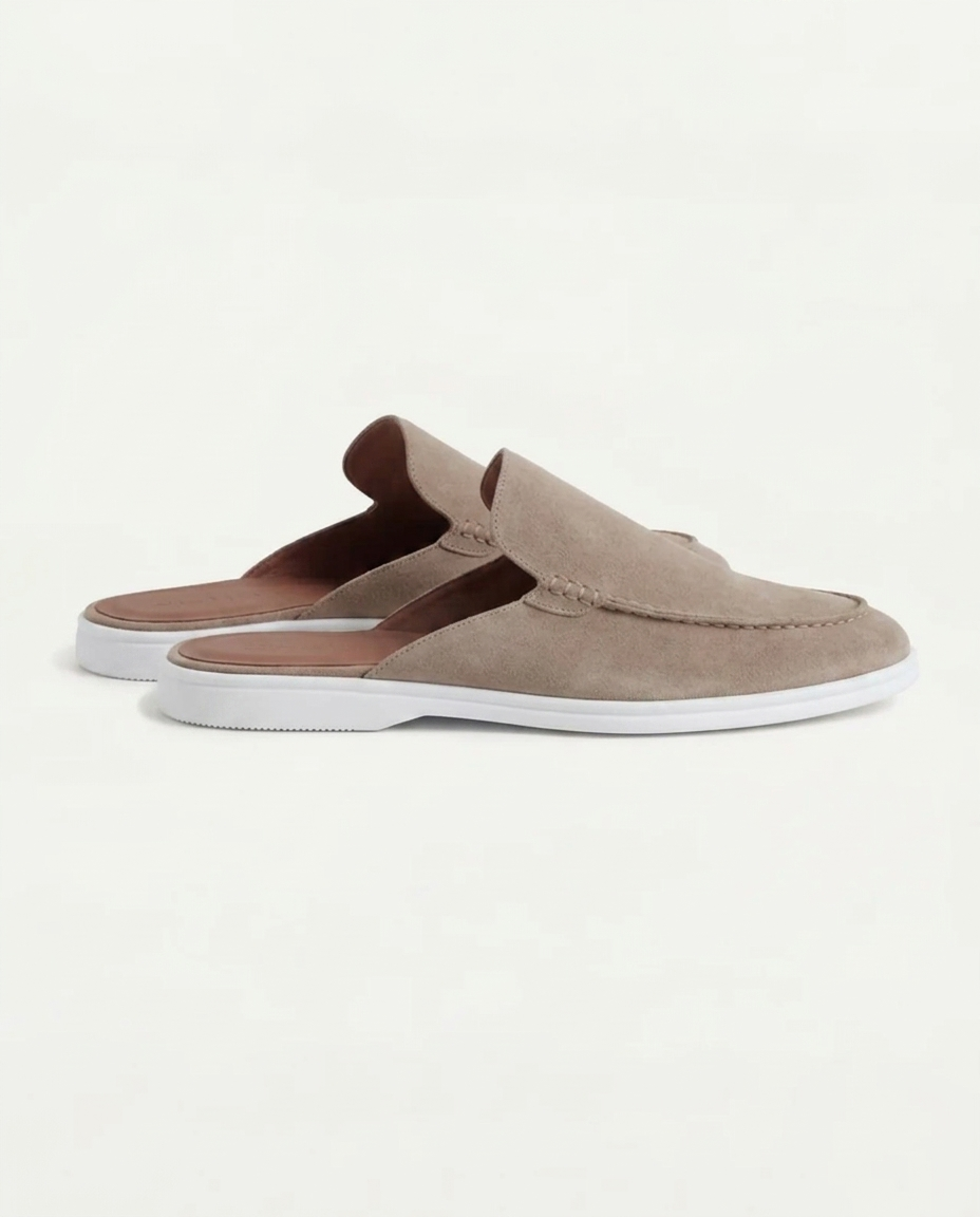 Mules Uomo Yacht Scamosciate Beige