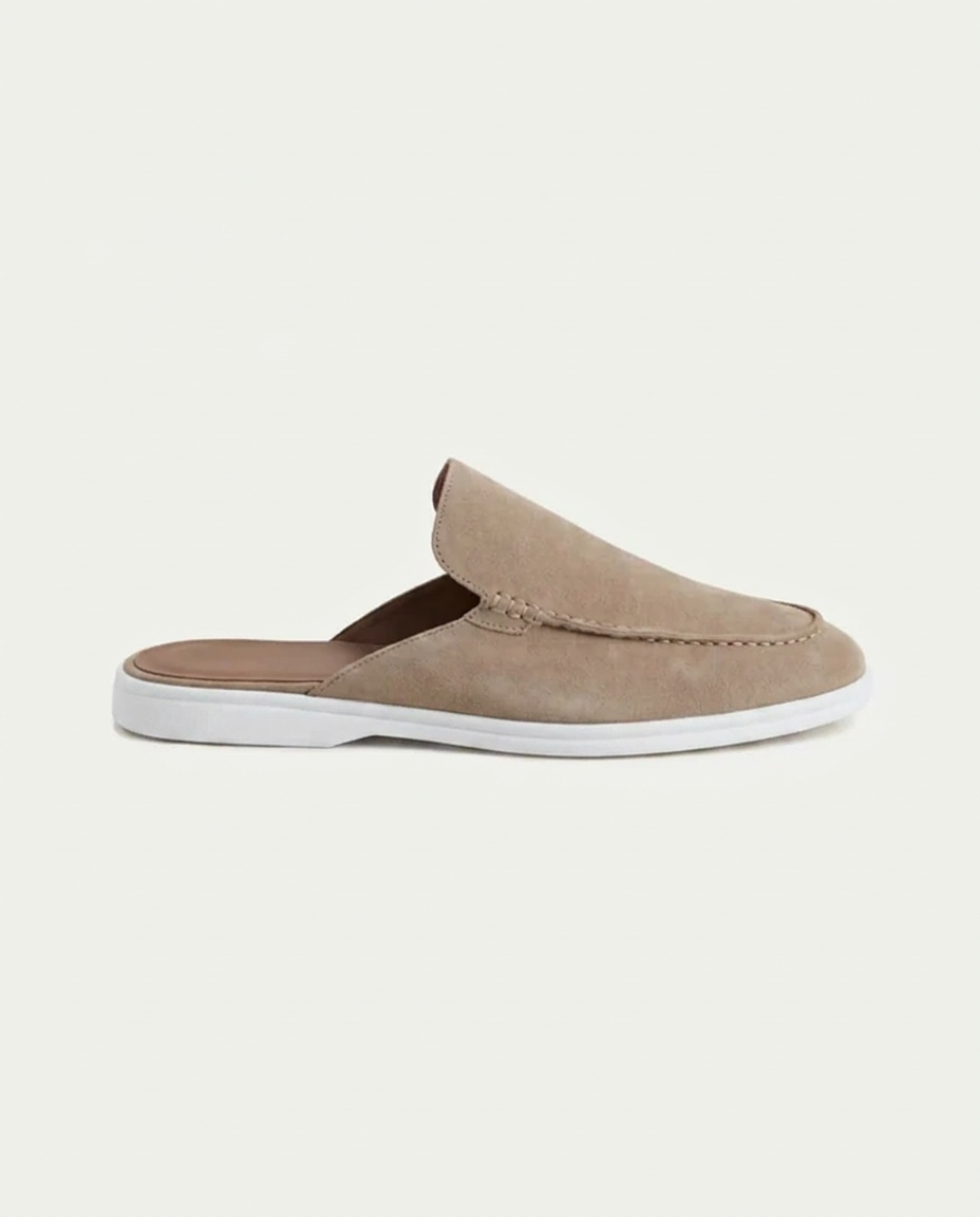 Mules Uomo Yacht Scamosciate Beige