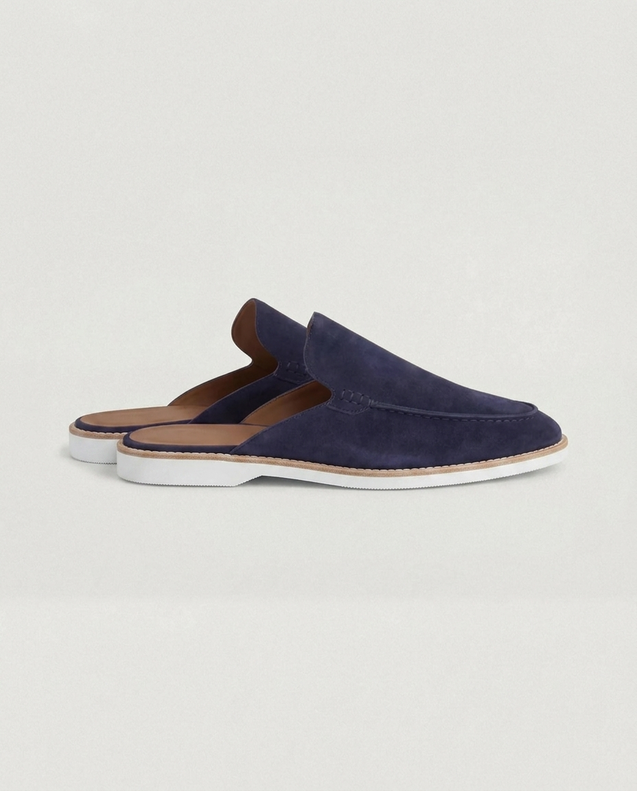 Mules Uomo Yacht Scamosciate Blu Navy