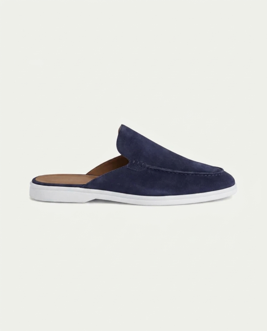 Mules Uomo Yacht Scamosciate Blu Navy