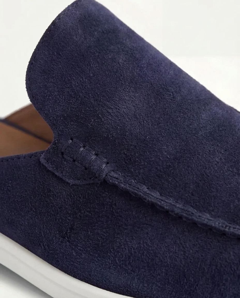 Mules Uomo Yacht Scamosciate Blu Navy