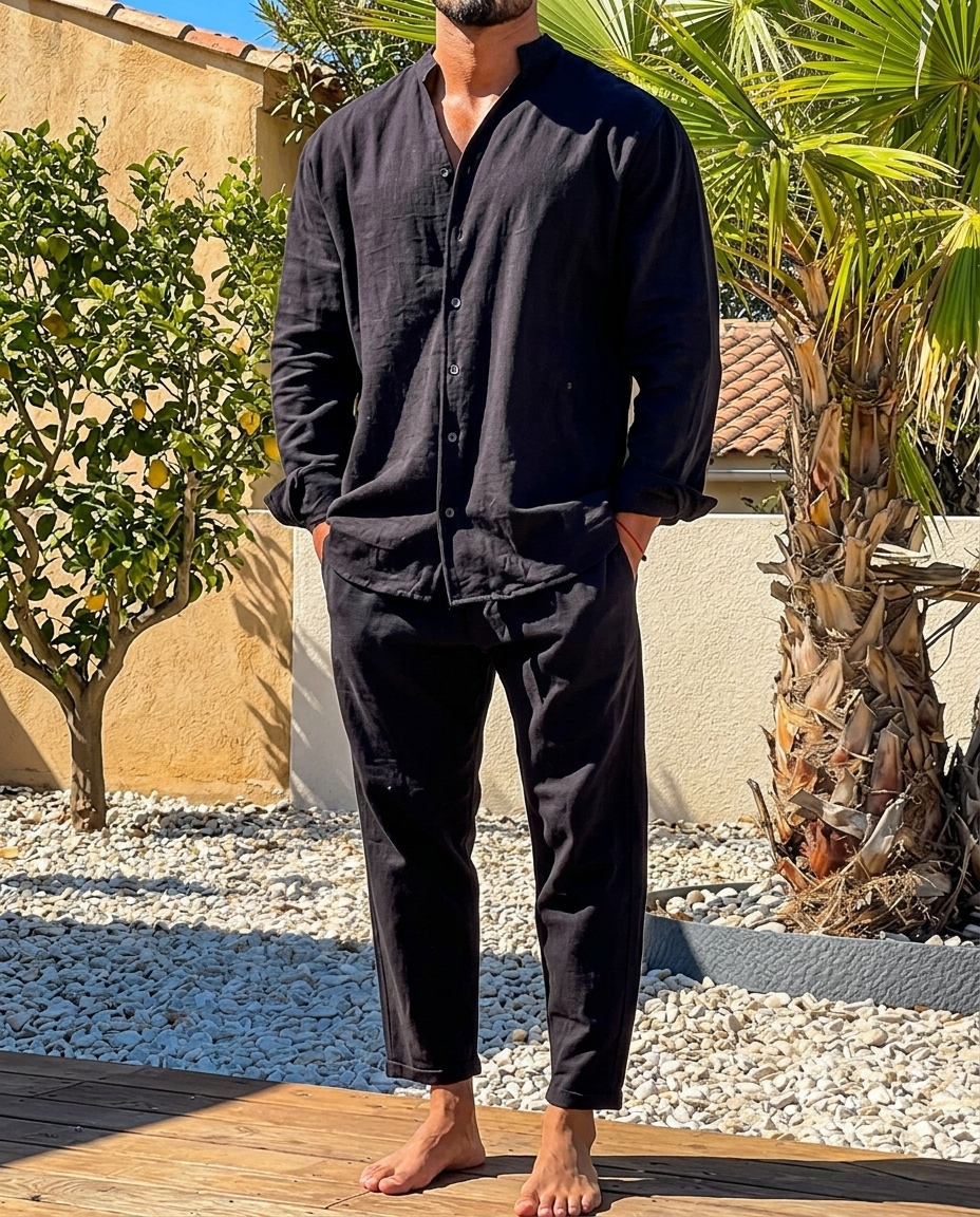 Completo Estivo Uomo Camicia e Pantaloni Taglio Rilassato