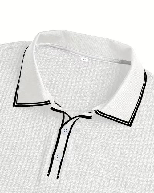 Camicia Uomo Jacquard Manica Corta Elegante