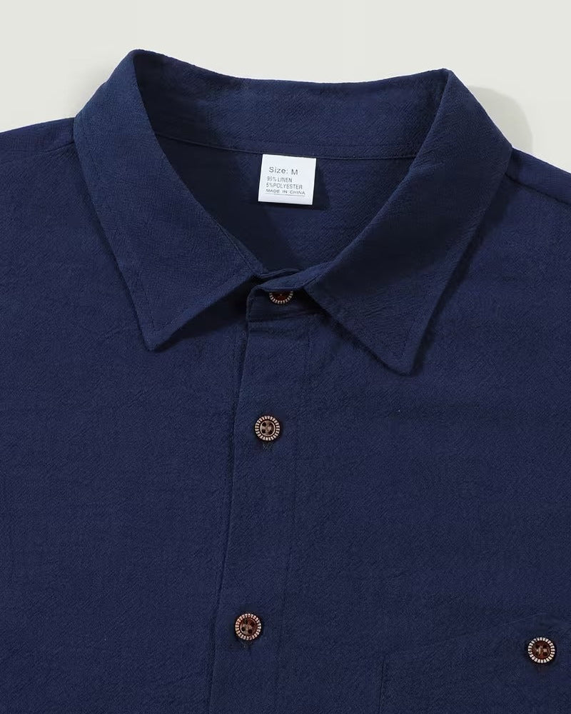 Camicia Uomo Manica Corta Stile Cardigan
