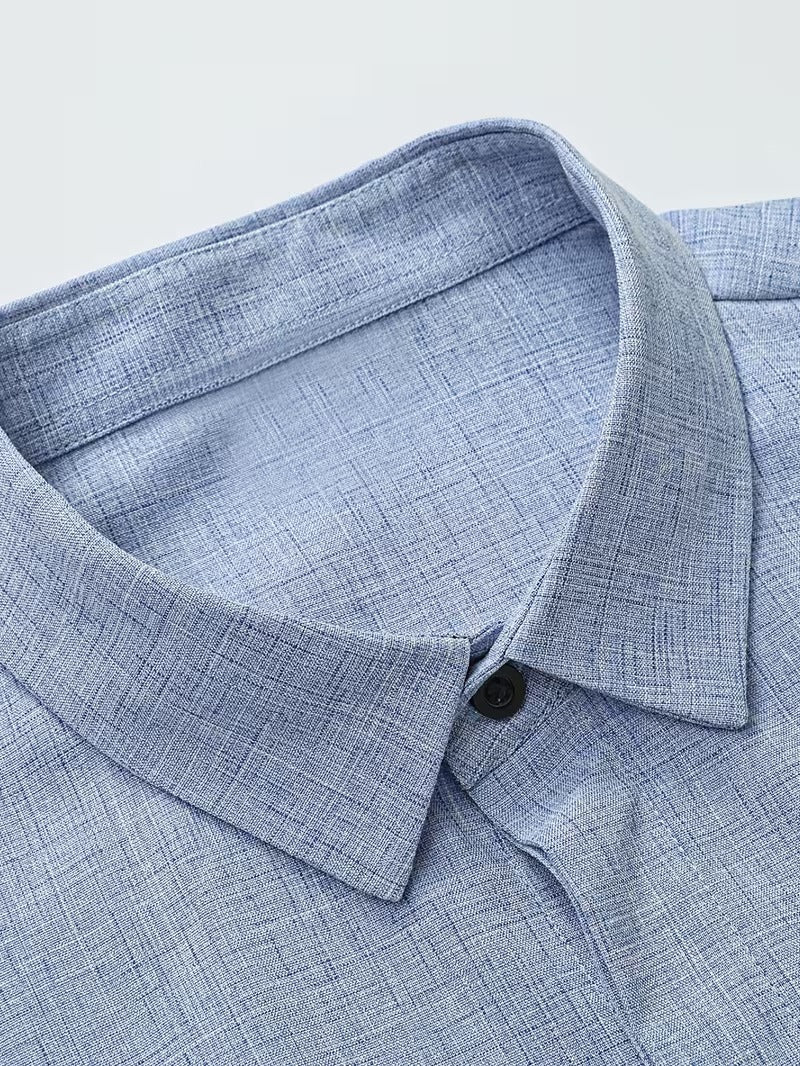 Camicia Uomo Manica Corta con Bottoni Nascosti Estiva