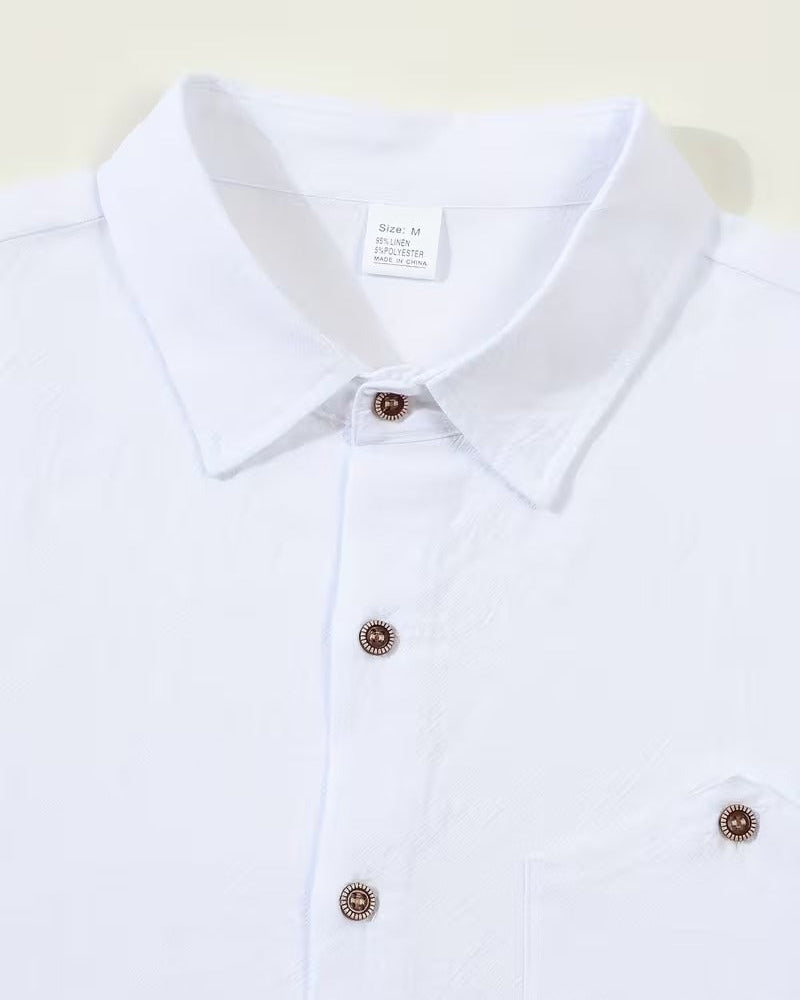 Camicia Uomo Vintage Manica Lunga con Taschino